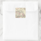 Afrika 47 quadratischer aufkleber (Tasche)