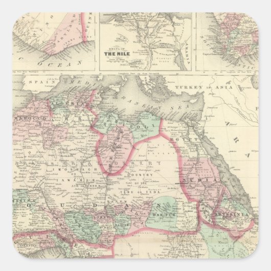 Afrika 47 quadratischer aufkleber (Vorderseite)