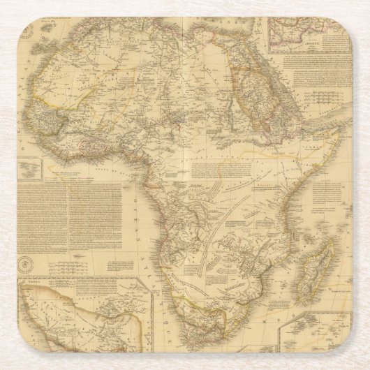 Afrika 5 rechteckiger pappuntersetzer (Vorderseite)