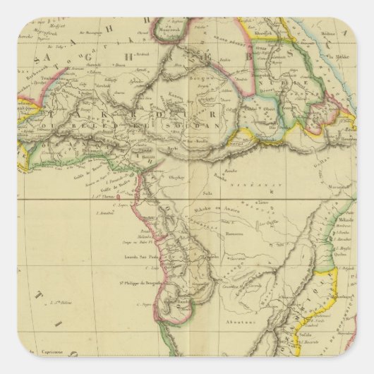 Afrika 6 quadratischer aufkleber (Vorderseite)