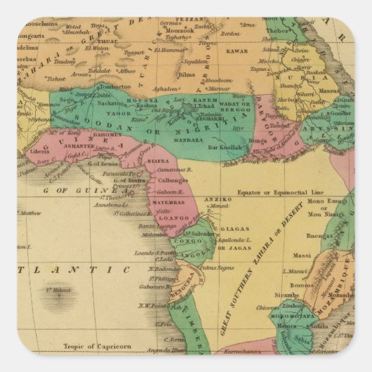 Afrika 9 quadratischer aufkleber (Vorderseite)