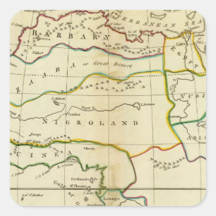 Afrika 9 quadratischer aufkleber