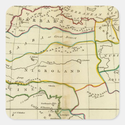 Afrika 9 quadratischer aufkleber (Vorderseite)