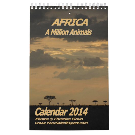 AFRIKA - A Million Animals Calendar 2014 Single Pg Kalender (Titelbild)