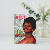 Afrika. Afrikanerin und Großstadt dahinter, Foto Postkarte (Stehend Vorderseite)