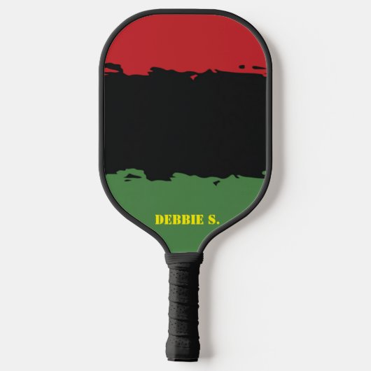 Afrika, afrikanische Farben, Individuelle Name Per Pickleball Schläger (Rückseite)