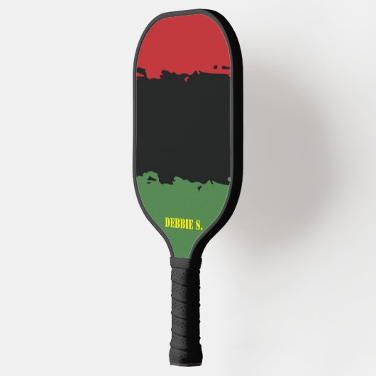 Afrika, afrikanische Farben, Individuelle Name Per Pickleball Schläger (Links)