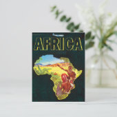 Afrika, afrikanische Krieger auf dem Kontinent Postkarte (Stehend Vorderseite)