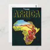 Afrika, afrikanische Krieger auf dem Kontinent Postkarte (Vorne/Hinten)