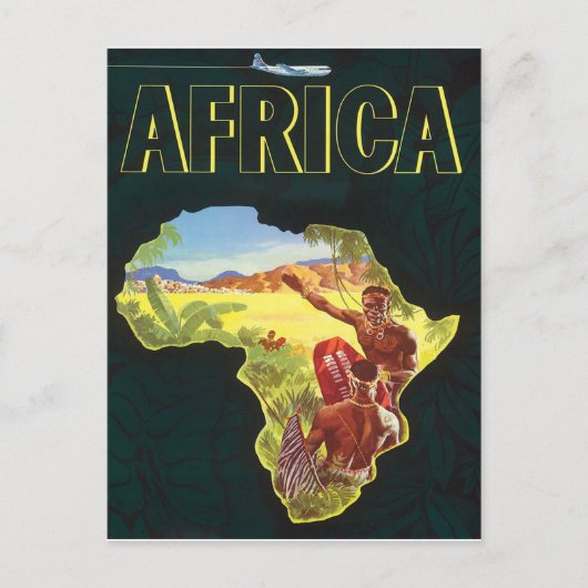 Afrika, afrikanische Krieger auf dem Kontinent Postkarte (Vorderseite)