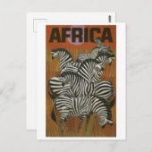 Afrika, afrikanische Zebra, Savannah, Jahrtausendr Postkarte (Vorne/Hinten)