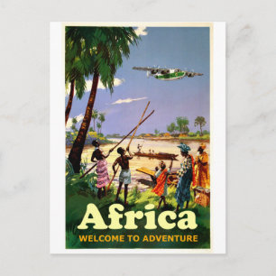Afrika, afrikanischer Stamm, der auf das kommende  Postkarte