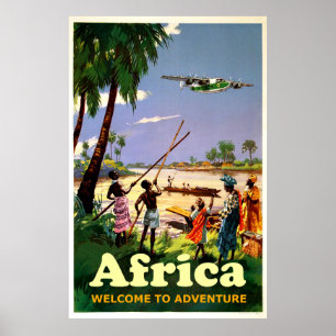 Afrika, afrikanischer Stamm, der das kommende Flug Poster