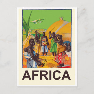 Afrika, afrikanisches traditionelles Dorf Postkarte