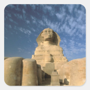 Afrika, Ägypten, Kairo, Gizeh-Plateau. Sphinx Quadratischer Aufkleber