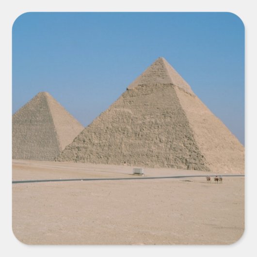 Afrika - Ägypten - Kairo - Große Pyramiden von Giz Quadratischer Aufkleber (Vorderseite)