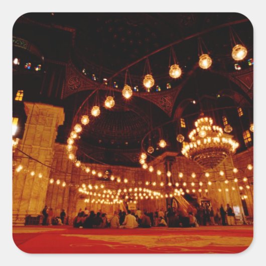 Afrika, Ägypten, Kairo, Muhammad Ali Moschee, Quadratischer Aufkleber (Vorderseite)