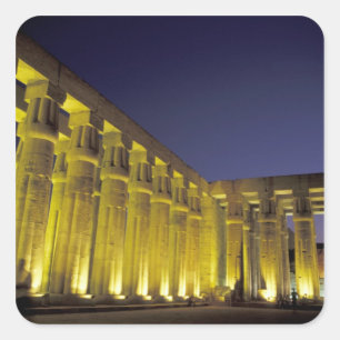 Afrika, Ägypten, Luxor. Sun Court of Amenhotep Quadratischer Aufkleber