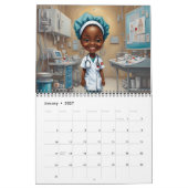 Afrika-Amerikanischer Chibi-Medical-Staff-Kalender Kalender (Jan 2027)