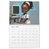 Afrika-Amerikanischer Chibi-Medical-Staff-Kalender Kalender (Mär 2027)