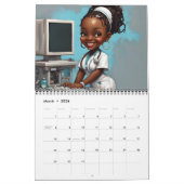 Afrika-Amerikanischer Chibi-Medical-Staff-Kalender Kalender (Mär 2026)