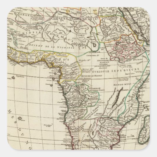 Afrika Antiqua Quadratischer Aufkleber (Vorderseite)