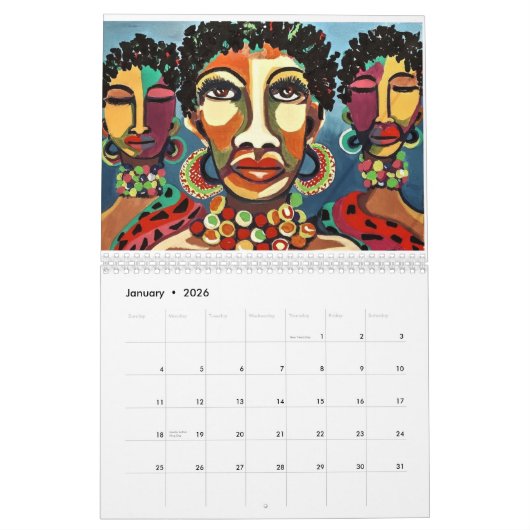 Afrika Art Colander mit schönen Bildern Kalender (Jan 2026)
