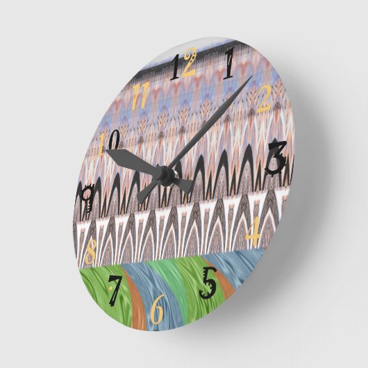 Afrika - Asien - Traditionelles Muster Runde Wanduhr (Winkel)