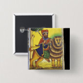 Afrika, Äthiopien. Artwork, das Lion of Button (Vorne & Hinten)