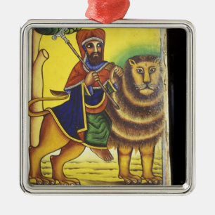 Afrika, Äthiopien. Artwork, das Lion of Ornament Aus Metall