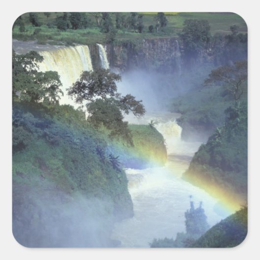 Afrika, Äthiopien, Blauer Nil, Katarakt. Quadratischer Aufkleber (Vorderseite)