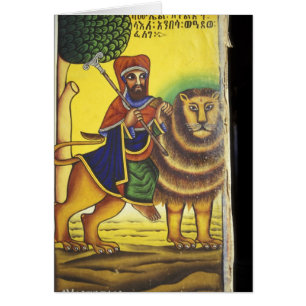 Afrika, Äthiopien. Kunstwerk, das den Löwen von