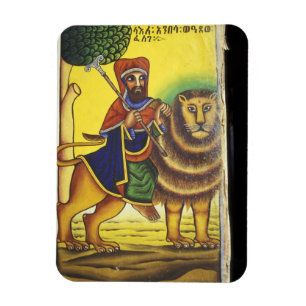 Afrika, Äthiopien. Kunstwerk, das den Löwen von Magnet