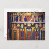 Afrika, Äthiopien. Kunstwerk mit Aposteln und Postkarte (Vorne/Hinten)