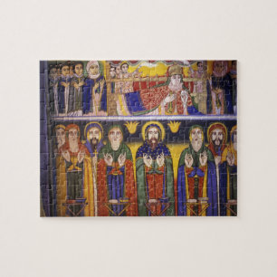 Afrika, Äthiopien. Kunstwerk mit Darstellung von A Puzzle