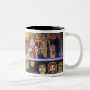 Afrika, Äthiopien. Kunstwerk mit Darstellung von A Zweifarbige Tasse