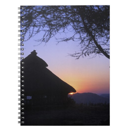 Afrika, Äthiopien, Omo-Flussgebiet, Sunset over Notizblock (Vorderseite)