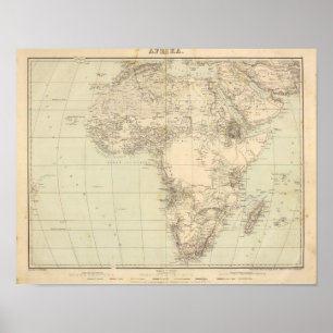 Afrika Atlas Karte mit Kolonien Poster
