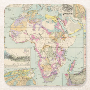Afrika - Atlas-Karte von Afrika Rechteckiger Pappuntersetzer