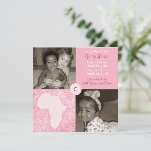 Afrika-Block: Weiches Rosa Ankündigung (Stehend Vorderseite)