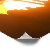 Afrika, Botsuana, Sonnenuntergang Silhouetten Baob Poster (Ecke)