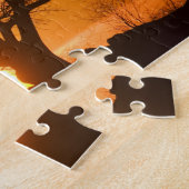 Afrika, Botsuana, Sonnenuntergang Silhouetten Baob Puzzle (Seite)