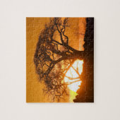 Afrika, Botsuana, Sonnenuntergang Silhouetten Baob Puzzle (Vertikal)