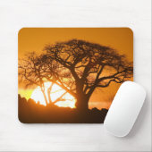 Afrika, Botsuana, Untergehende Sonne silhouettiert Mousepad (Mit Mouse)