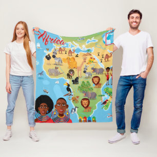 Afrika-Cartoon-Karte Fleecedecke