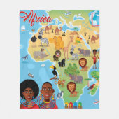 Afrika-Cartoon-Karte Fleecedecke (Vorderseite)