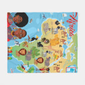 Afrika-Cartoon-Karte Fleecedecke (Vorderseite (Horizontal))