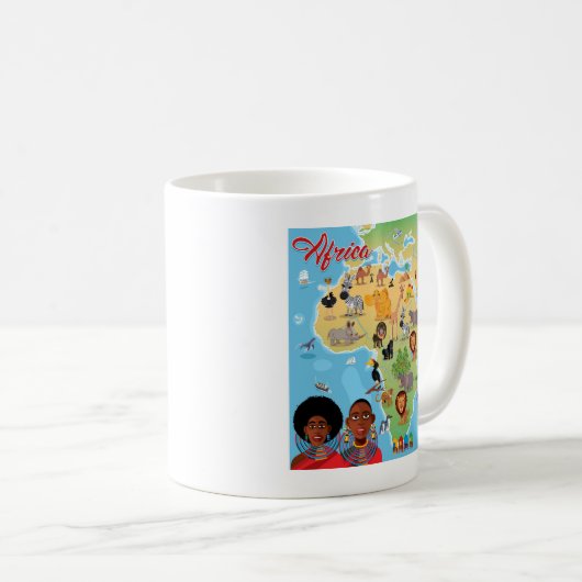 Afrika-Cartoon-Karte Kaffeetasse (VorderseiteRechts)