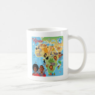 Afrika-Cartoon-Karte Kaffeetasse