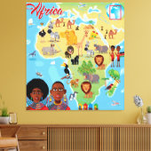 Afrika-Cartoon-Karte Leinwanddruck (Insitu (Wohnzimmer))